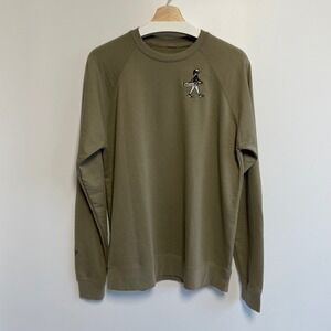 Draw & Fade Golf Embroidered Sweatshirt Olive Green‎ Long Sleeve Pullover Size L